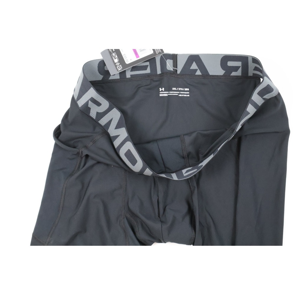 Under Armour Compression Shorts HeatGear Armour Black Solid 2XL NWT - Picture 6 of 7